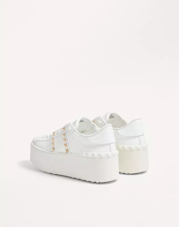 Valentino Flatform Rockstud Untitled Sneaker In Calfskin - Image 3